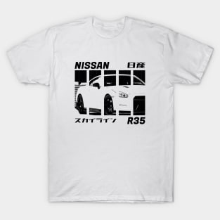 NISSAN GT-R R35 Black 'N White 3 T-Shirt